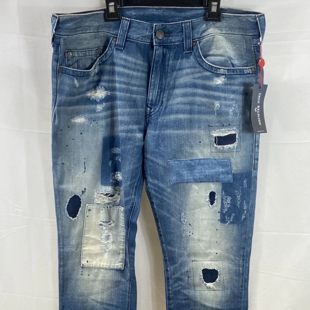 True Religion Distressed Patchwork Jeans